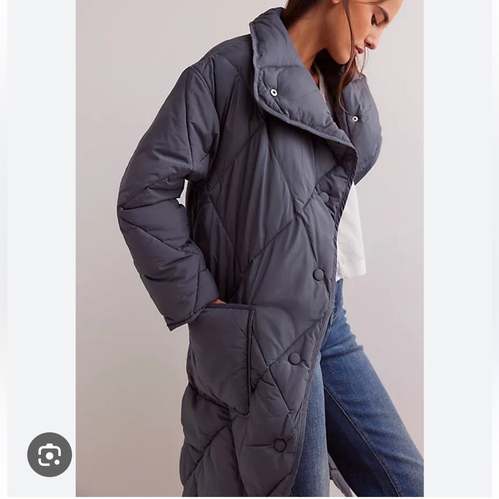 Free People Joanna puffer jacket gray xs